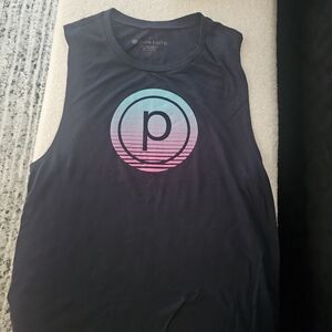 Navy Sleeveless Top with Gradient Logo